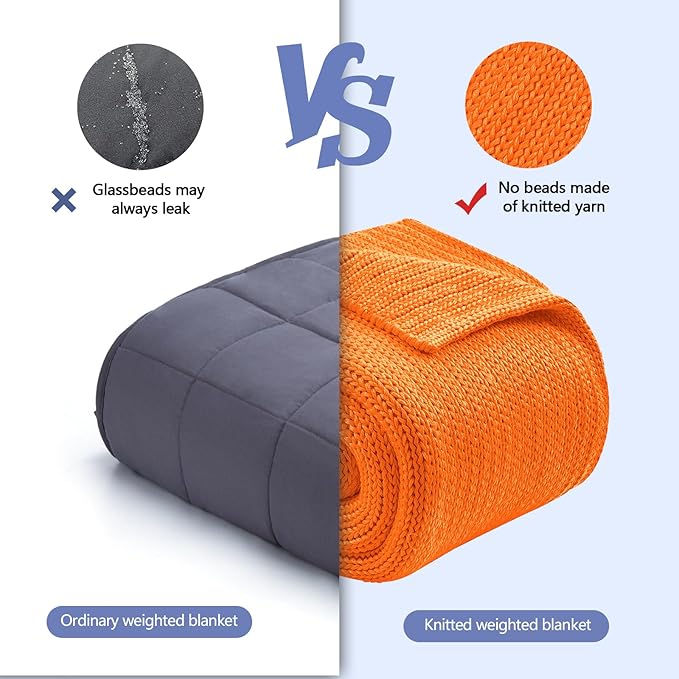 L'AGRATY Knitted Weighted Blanket - 50"x60" 10lbs Cooling Chunky Knit Heavy Blanket for Adults Braided Crochet Throw Thick Cable Yarn Knit Decorative No Beads Evenly Weighted Machine Washable