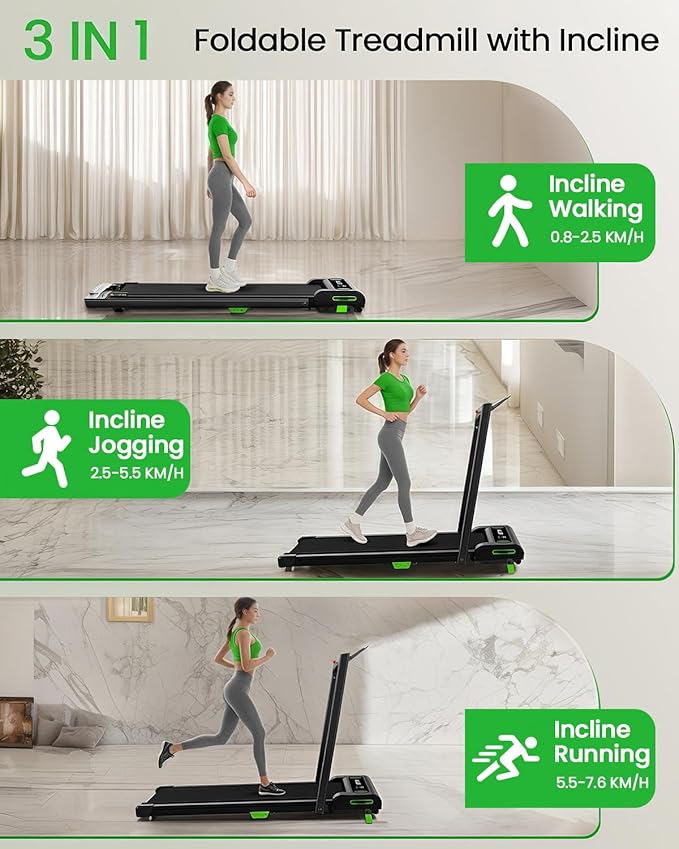 Walking Pad Treadmill, 330lbs Capacity, Compact Walking Pad, 2.5HP Desk Treadmills, 45dB Silent Operation, Foldable Treadmill with Remote Control, for Home Office