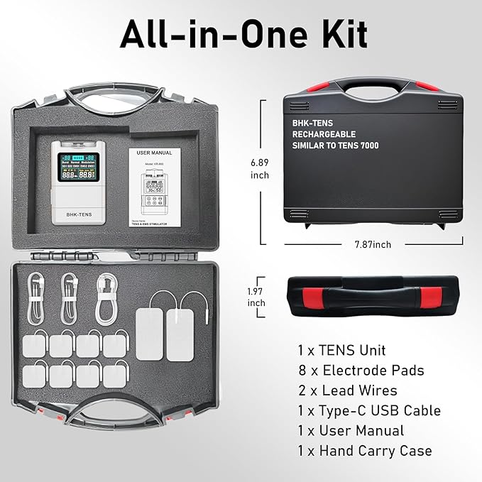 2025 TENS EMS Unit Muscle Stimulator for Back Pain Relief, Upgraded Color LCD TENS Machine for Chronic Pain, Muscle Relaxation, Home Use. with 8 Customizable Pulse Modes, 8 TENS Pads, 40 Intensitys