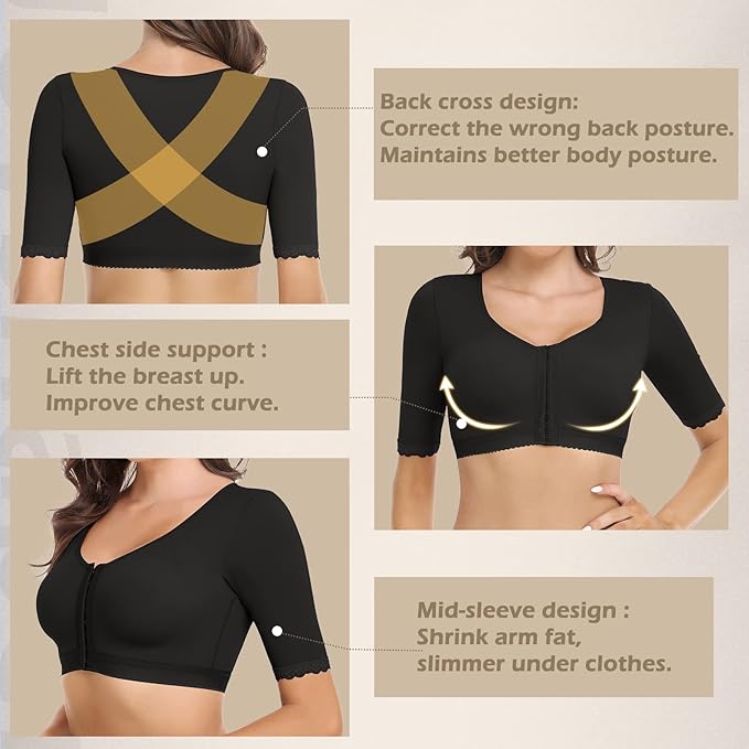 JOYSHAPER Upper Arm Shapers for Women Compression Sleeves Shapewear Crop Top Slimming Arm Slimmer Vest