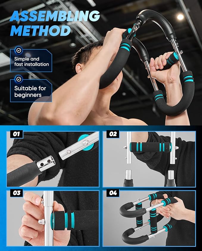 Saker Twister Arm Trainer,PowerTwist Arm Trainer,Home Workout Equipment,Upper Body Strength Training Machine,Detachable Design,Fitness Anywhere