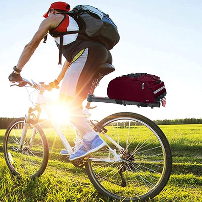 MOSISO Bike Rack Bag, Waterproof Bicycle Trunk Pannier Rear Seat Pouch Cycling Bike Carrier Backseat Storage Luggage Saddle Shoulder Bag