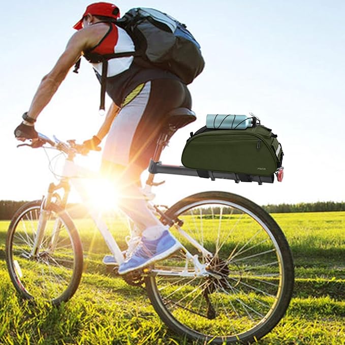 MOSISO Bike Rack Bag, Waterproof Bicycle Trunk Pannier Rear Seat Pouch Cycling Bike Carrier Backseat Storage Luggage Saddle Shoulder Bag