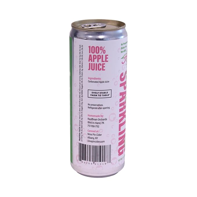 Kauffman Orchards Sparkling Apple Cider, 12 oz. Can (Pack of 6)