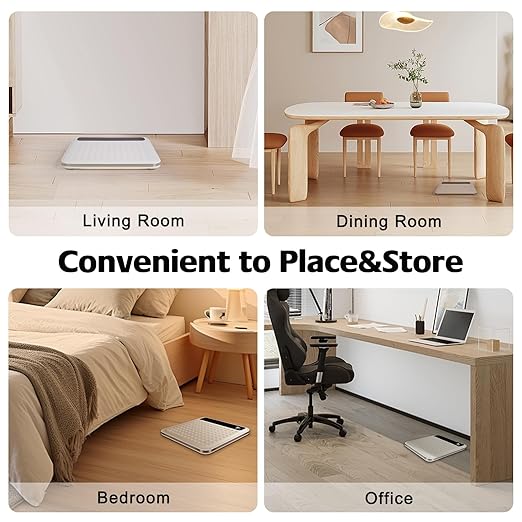 himaly Digital Body Weight Scale Bathroom Scale, Step-On Technology High Precision Measurements Scales with Large Non Slip Silicone Platform and LCD Digital Display, 400lbs/180kg Capacity, White