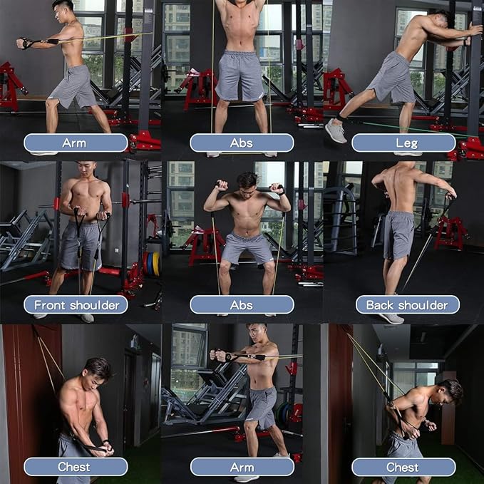 WHATAFIT Resistance Bands, Exercise Bands,Resistance Bands for Working Out, Work Out Bands with Handles for Men and Women Fitness, Strength Training Home Gym Equipment