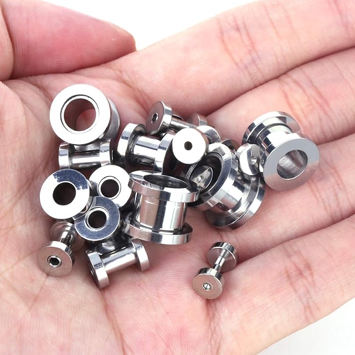 BodyJ4You 37PC Ear Stretching Kit - Beginner Gauges 14G-00G Starter Set - Aftercare Balm Wax - Steel Tapers Single Flare Plugs Screw Fit Tunnels - Women Eyelet Mens Earrings Expander Piercing Jewelry