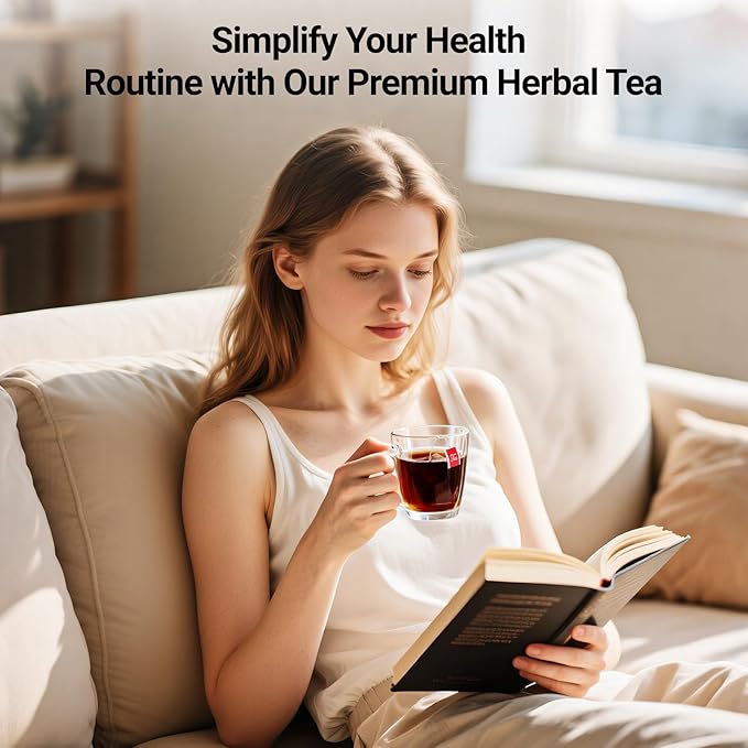 Kidney Tea Formula Ginseng Six Treasure Tea, Ginseng Five Treasure Cleanse Detox Teabag, 10 Precious Ingredients Formula Support Kidney and Live Health for Men Women (50 Bags/2 Pack)