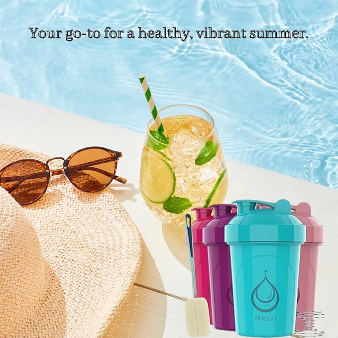 4 PACK, 28 oz & 20 oz Shaker Bottles for Protein Mixes | BPA-Free & Dishwasher Safe | Protein Shaker Bottle | Shaker Cups | Leakproof Blender Shaker Bottle Pack (28 & 20 oz Green)