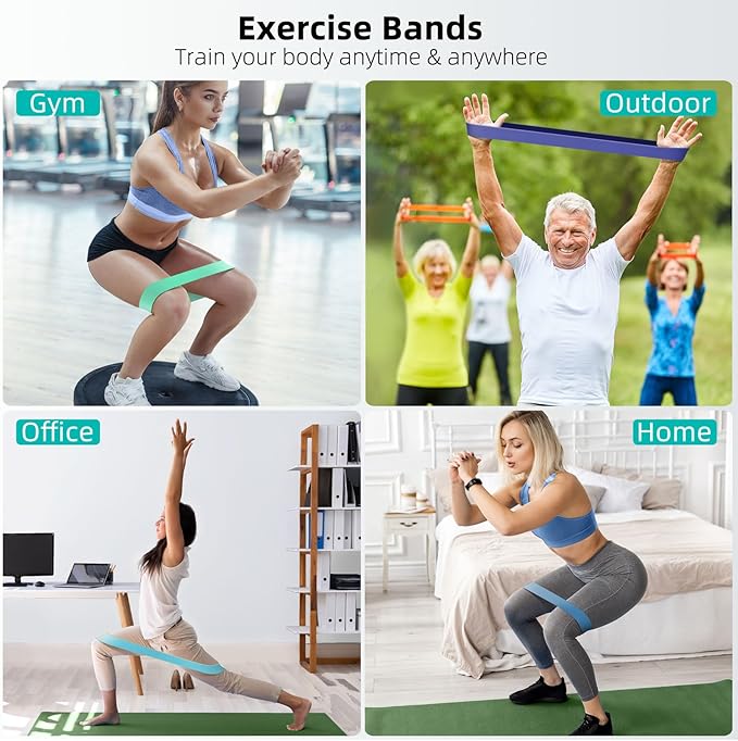 Resistance Bands for Working Out, Elastic Pilates Flexbands for Physical Therapy Yoga, Stretch Exercice Loop Bands for Booty Legs
