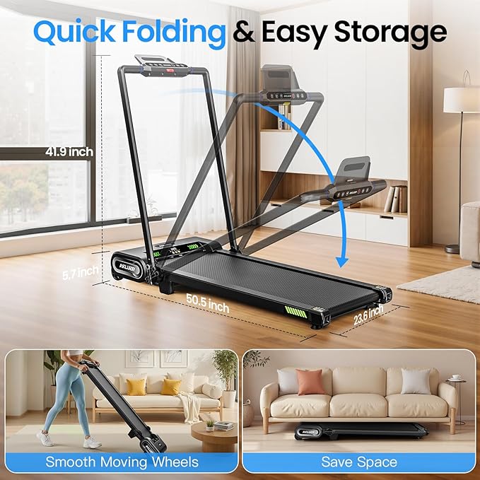 Walking Pad Treadmill with Auto Incline, 6 in 1 Under Desk Treadmill, 6-Level Incline Treadmills, 2.5HP Portable Treadmills for Home with 330LBS Capacity, LED Display, Remote Control