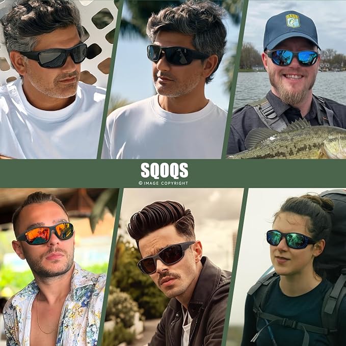 Polarized Sports Sunglasses Men UV400 Protection Lightweight Wrap Around Goggles for Cycling Fishing Driving Running