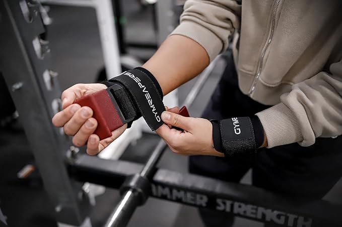 Gymreapers Weight Lifting Hooks (Pair), Heavy Duty Power Wrist Straps Hand Grip Support For Deadlifts, Pull Ups, Shrugs - Gym Gloves For Men and Women
