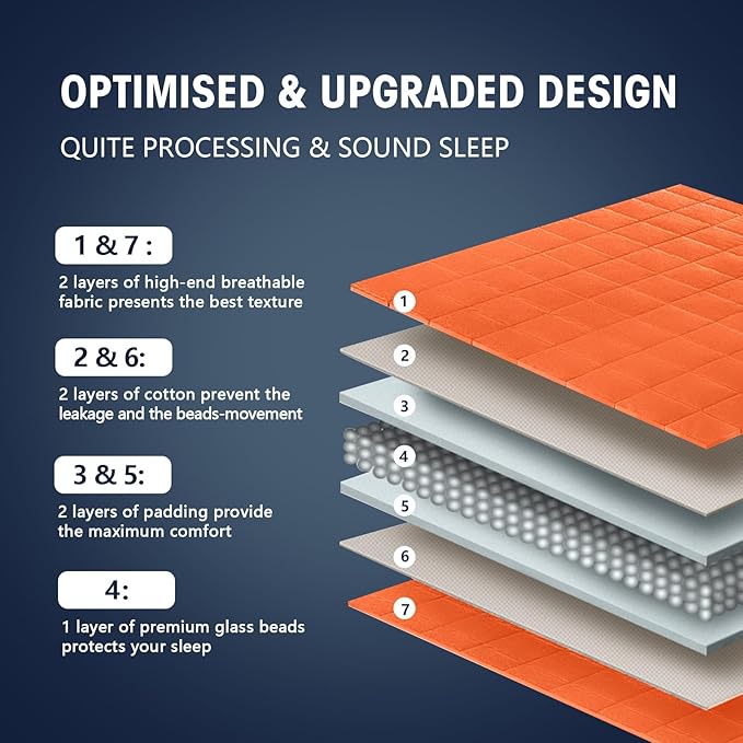 King Size Weighted Blanket for Adults (20 lbs, 80” x 87”, Orange) Cooling Heavy Blanket for Sleeping Perfect for 190-210 lbs, Breathable Blanket for Adults & Couple All Season, Machine Washable