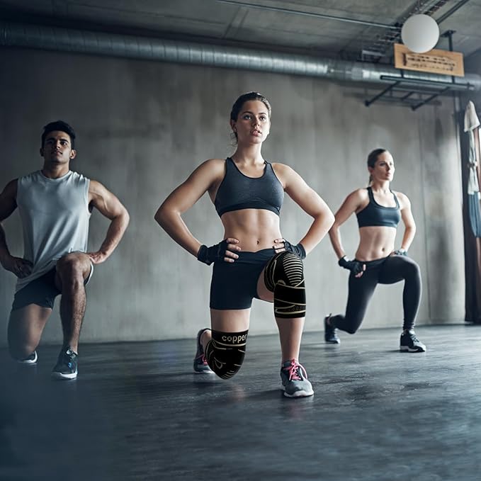 Copper Knee Braces with Strap for Knee Pain Women and Men(2 Pack), Knee Compression Sleeve for Arthritis, ACL, Meniscus Tear, Joint Pain Relief, Knee Support for Working, Running, Weightlifting(2XL)
