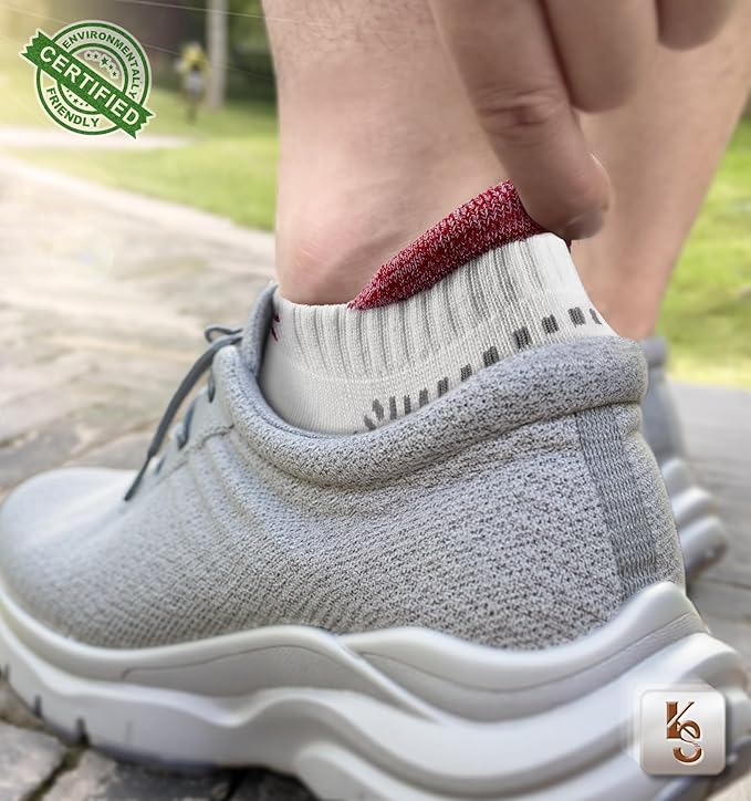 KEMISANT Men Running Socks,Active Ankle Socks No show Cushioned Footbed Arch Support