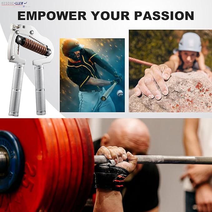 Adjustable Grip Strength Trainer: Premium 304 Stainless Steel Structure, Aerospace Grade Aluminum Alloy Handle, Grip Strength Adjustable Range 55-264 lbs