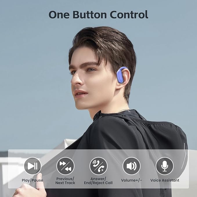 Wireless Earbuds, Bluetooth 5.4 Headphones, True Wireless Stereo Earphones with IPX7 Waterproof, Noise Cancelling Mic, Fast Charging and Comfort Fit Ear Buds for Sports/Workouts - Purple