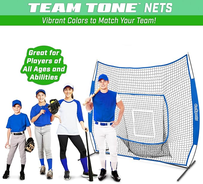 GoSportsGoSports Team Tone 7' x 7' Baseball & Softball Practice Hitting & Pitching Nets in Team Colors
