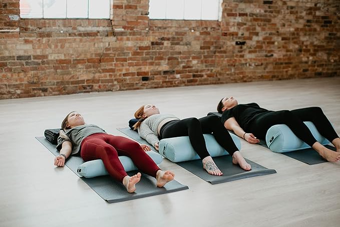 Hugger Mugger Round Yoga Bolster - Firm Round Shape, Higher Profile, Great Under Knees, Soft Support, Handmade in The USA