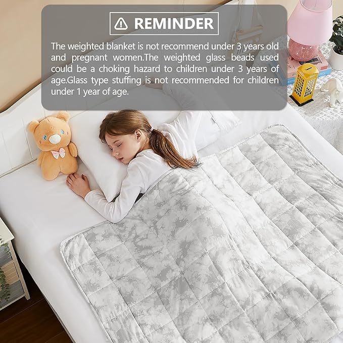 L'AGRATY Weighted Blanket - 36"x48" 5lbs Weighted Blanket Microfiber Material with Glass Beads Small Blanket for All-Season Summer Fall Winter Soft Thick Blanket