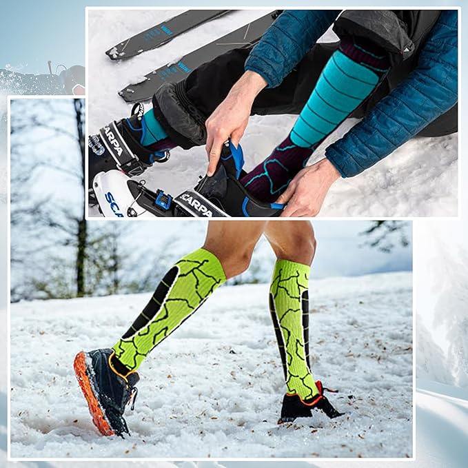 Hylaea Merino Wool Ski Socks, Cold Weather Socks for Snowboarding, Snow, Winter, Thermal Knee-high Warm Socks, Hunting
