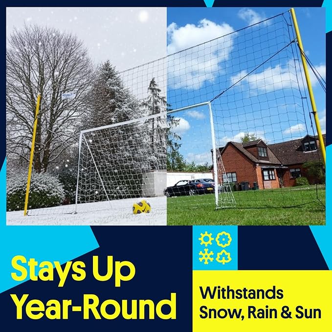 3-in-1 Soccer Training Rebounder & Goal Backstop Net - Soccer Goal for Volley, Passing, Solo Training - Outdoor Sports, Backyard Games