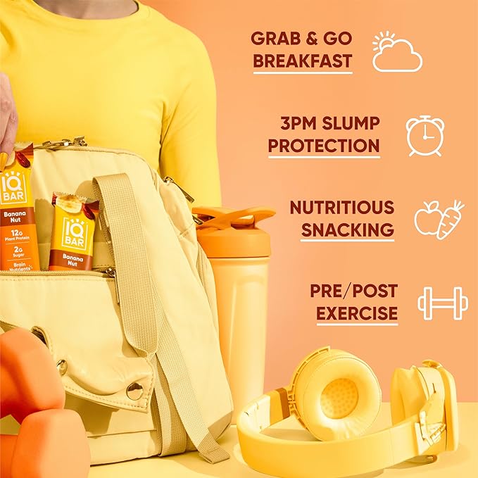 IQBAR Brain and Body Plant Protein Bars - Fruit Lovers Variety - 12-Count Low Carb - Gluten Free, High Fiber, Vegan Snacks - Low Sugar Meal Replacement