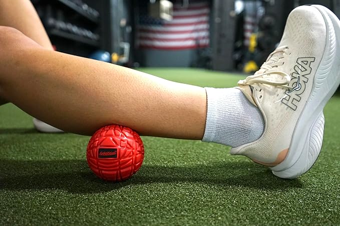 Large Trigger Point Massage Ball - 3.1 Inch Hard Rubber Therapy Ball for Myofascial Massage - Deep Tissue Massager for Myofascial Release and Pressure Point Recovery (Red (Medium))