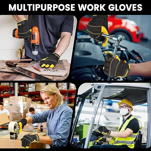 JUMPHIGH Utility Work Gloves Women, UltraLight Safety Work Gloves, MultiFunctional Mechanic Construction DIY Working Gloves, Touchscreen, Flex Grip, Machine Washable