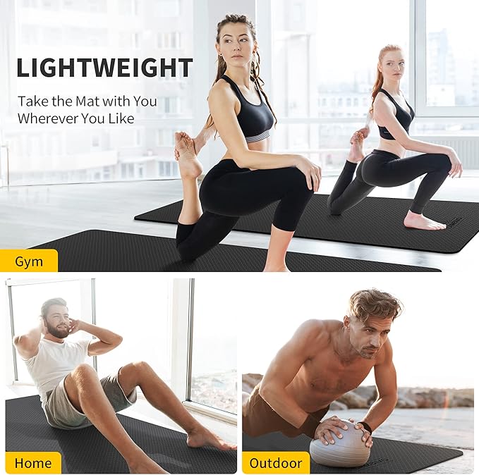 CAMBIVO Extra Wide Yoga Mat for Women and Men (72"/84"x 32"x 1/4") TPE Workout Mat, Non-slip Large Exercise Fitness Mat for Yoga, Pilates, Workout