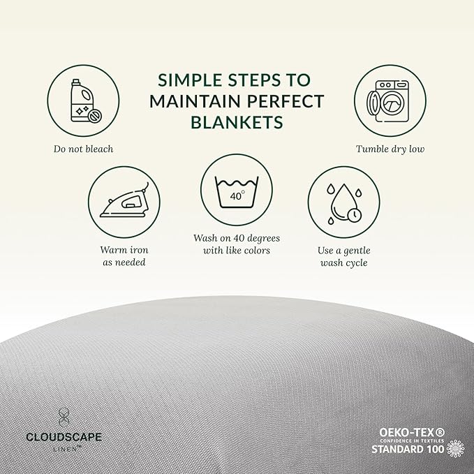 Herringbone Cotton Twin Blanket for Couch, Bed,Sofa, Home Decor, Soft, Lightweight, All-Season Bed Blanket, 68 x92, Light Grey