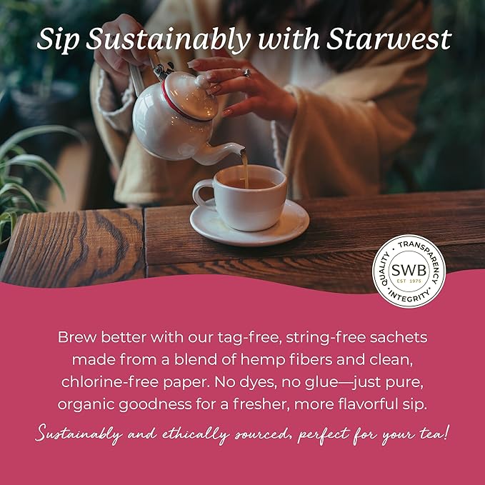 Starwest Botanicals Organic Milk Thistle Seed Tea - Caffeine Free Herbal Tea, Promotes Calm, USDA Organic Milk Thistle Seed, String Free Sachets, Non GMO - Bulk Pack, 100 Tea Bags