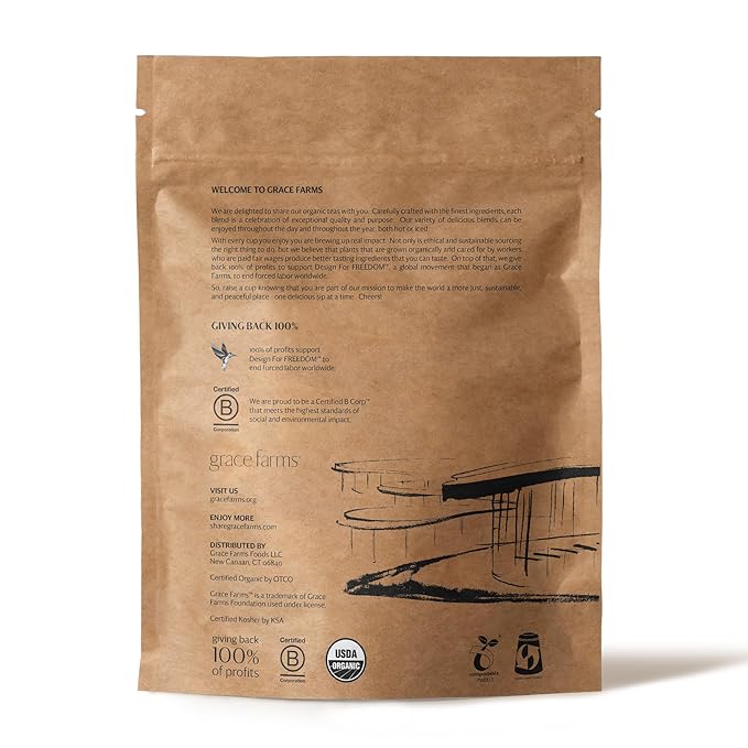 Grace Farms LAVENDER GOJI BERRY Herbal Teas (50 Sachet Pouch) | Naturally Sweet, Stress Relieving and Caffeine Free | Organic and Kosher Certified | Gives Back 100% of Profits