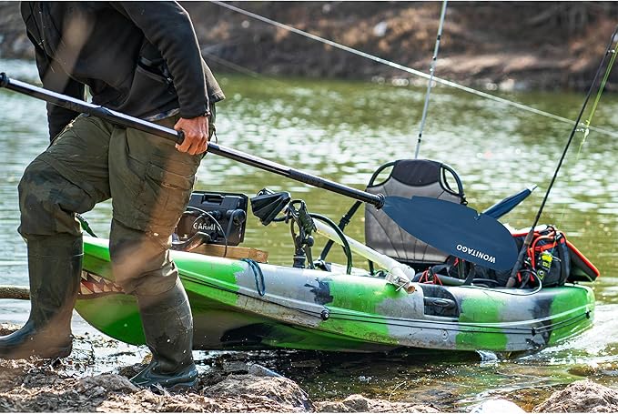 Angler Kayak Paddle with Fiberglass Shaft and Plastic Blade, Floating Adjustable Fihsing Kayak Oar, 220-240 cm/86-94", 240-260 cm/94-102", 260-280 cm/102-110"