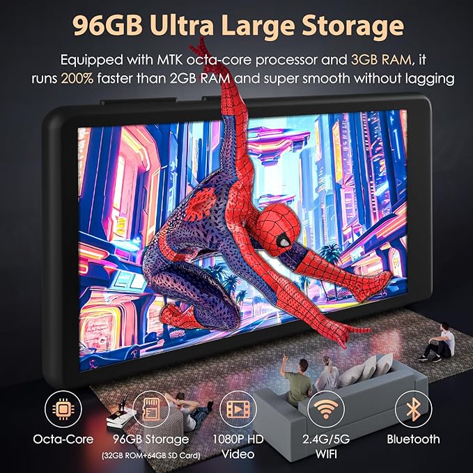 96GB MP3 Player with Bluetooth and WiFi, 4.1" Touch Screen, Silicone Protective case, Octa-core, MP4 MP3 Player for Spotify, Pandora, 96GB Storage Up to 1Tb, Android Music Player for Parental Control