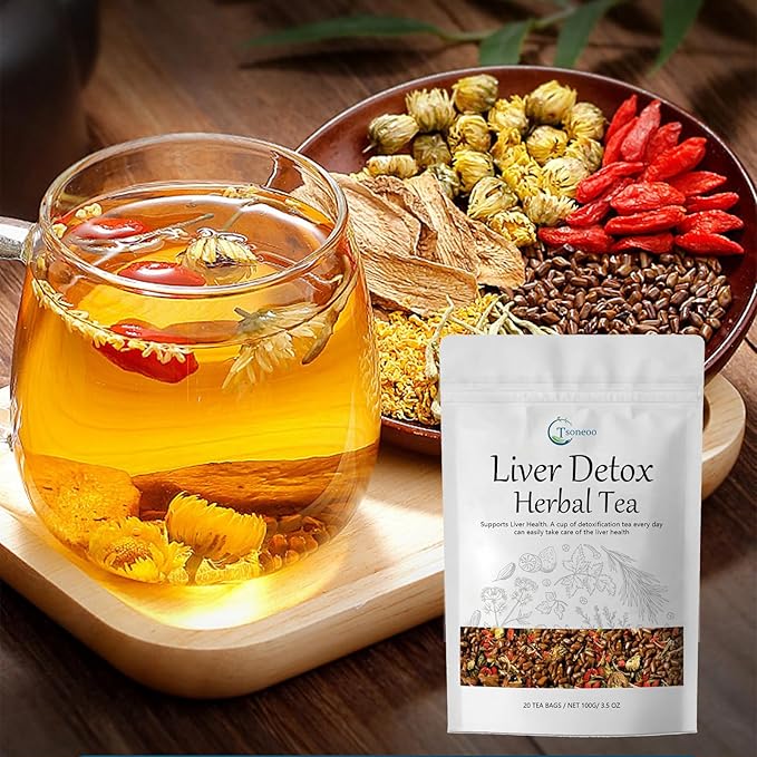 Liver Detox Herbal Tea | 20 Tea Bag,aids digestion,Caffeine-free, nine natural ingredients including milk thistle, chrysanthemum, cassia seed, etc. (3pcs)