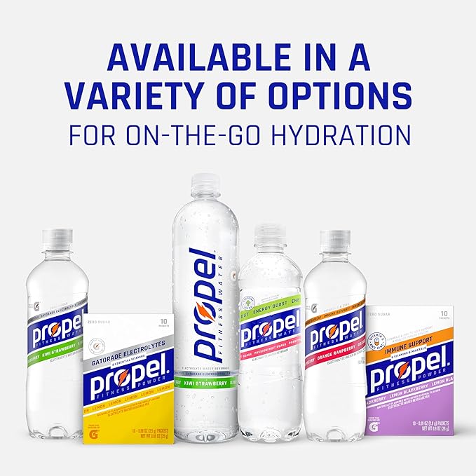 Propel Electrolyte Enhanced Water Sports Drink, Black Cherry Flavored Water, Zero Calorie & Zero Sugar Hydration with Electrolytes and Vitamins C & E, 16.9 fl oz Water Bottles (12 Pack)