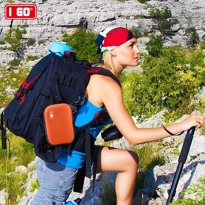 I GO 85 Pieces Hard Shell Mini Compact First Aid Kit, Small Personal Emergency Survival Kit for Travel Hiking Camping Backpacking Hunting Marine Car