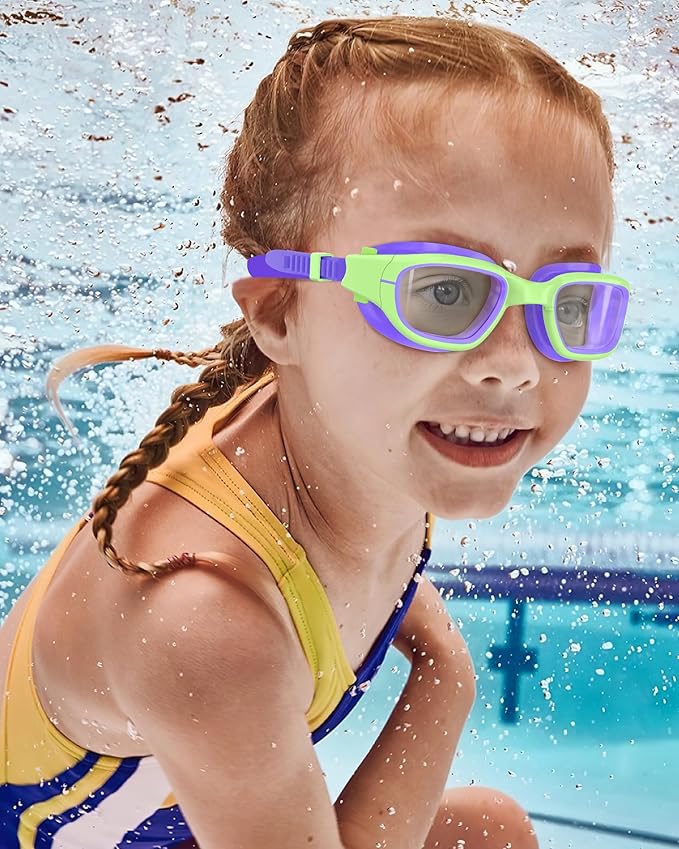 Kids Swim Goggles,Swimming Goggles for Kids 6-14, Anti-Fog UV Protection Pool Glasses for Boys Girls