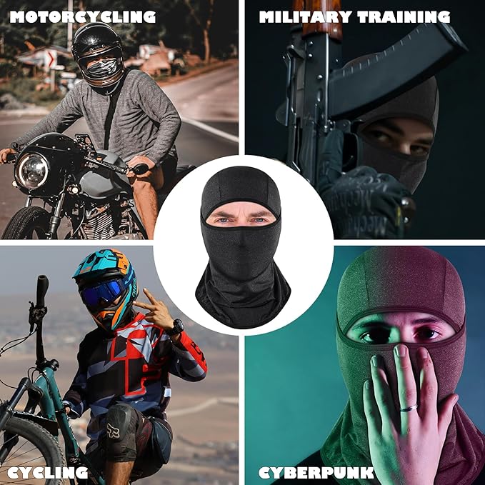 Achiou Balaclava Face Mask, Ski Mask for Men Women Football, Lightweight Sheisty, Ninja Shiesty Sun Hood UV Protector Cycling