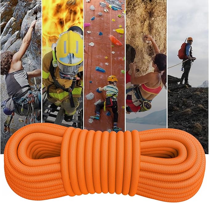 X XBEN Outdoor Climbing Rope 10M(32ft) 20M(64ft) 30M(96ft) 50M(160ft) 70M(230ft) 152M(500FT) 352M(1000FT) Static Rock Climbing Rope for Escape Rope Ice Climbing Equipment Fire Rescue Parachute