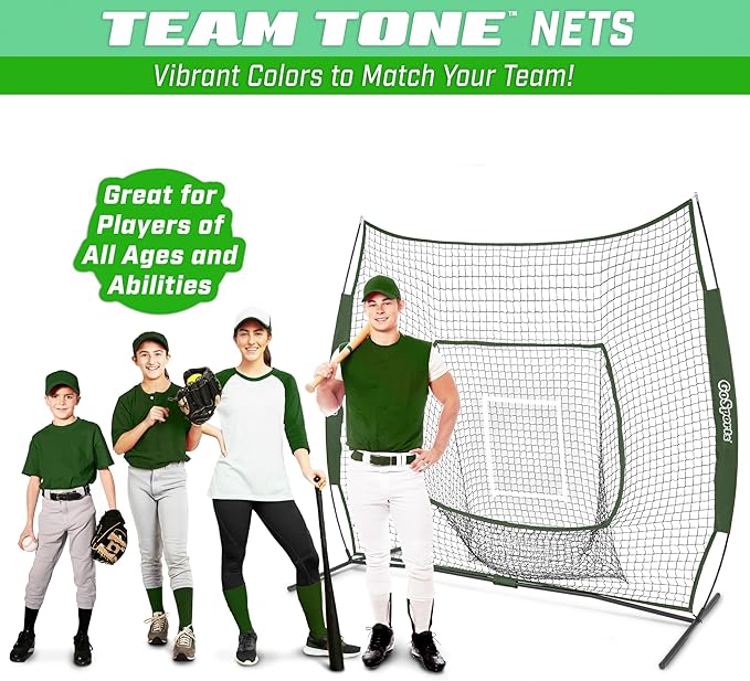 GoSportsGoSports Team Tone 7' x 7' Baseball & Softball Practice Hitting & Pitching Nets in Team Colors