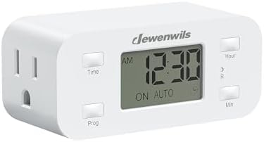 DEWENWILS Indoor 24 Hour Programmable Digital Timer Outlet, 1 Outlet, 1 Pack by DEWENWILS