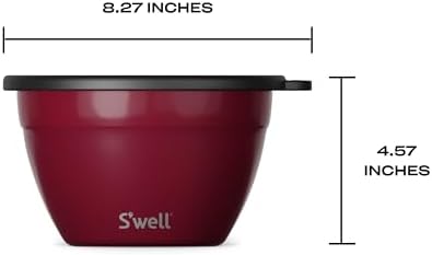 S'well Stainless Steel Salad Bowl Kit 64oz, Wild Cherry, Comes - Image 4
