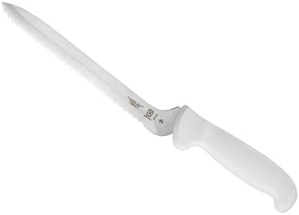Mercer Culinary Ultimate White, 8 Inch Wavy Edge Offset Utility Knife by MercerCulinary