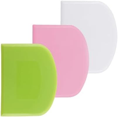 3 Pcs Dough Scraper Set, Flexible Plastic Bowl Scrapers, 4.6x3.65 Inch Sharp by Unknown