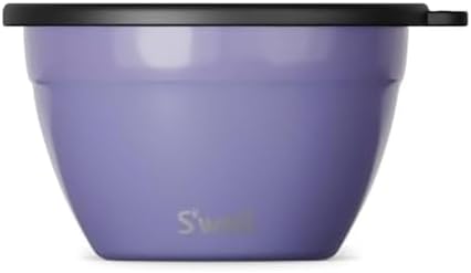 S'well Stainless Steel Salad Bowl Kit 64oz, Hillside Lavender, Comes by Swell