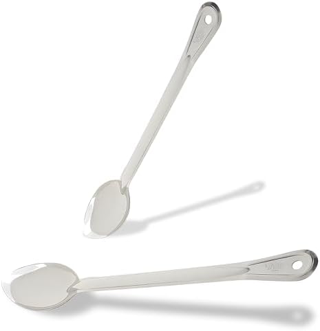 Winco 15" Stainless Steel Basting Solid Spoon - Image 2