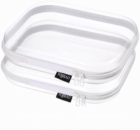 YQBRAO 2-Piece Medium Clear Hard Shell Zipper Case Set by Unknown
